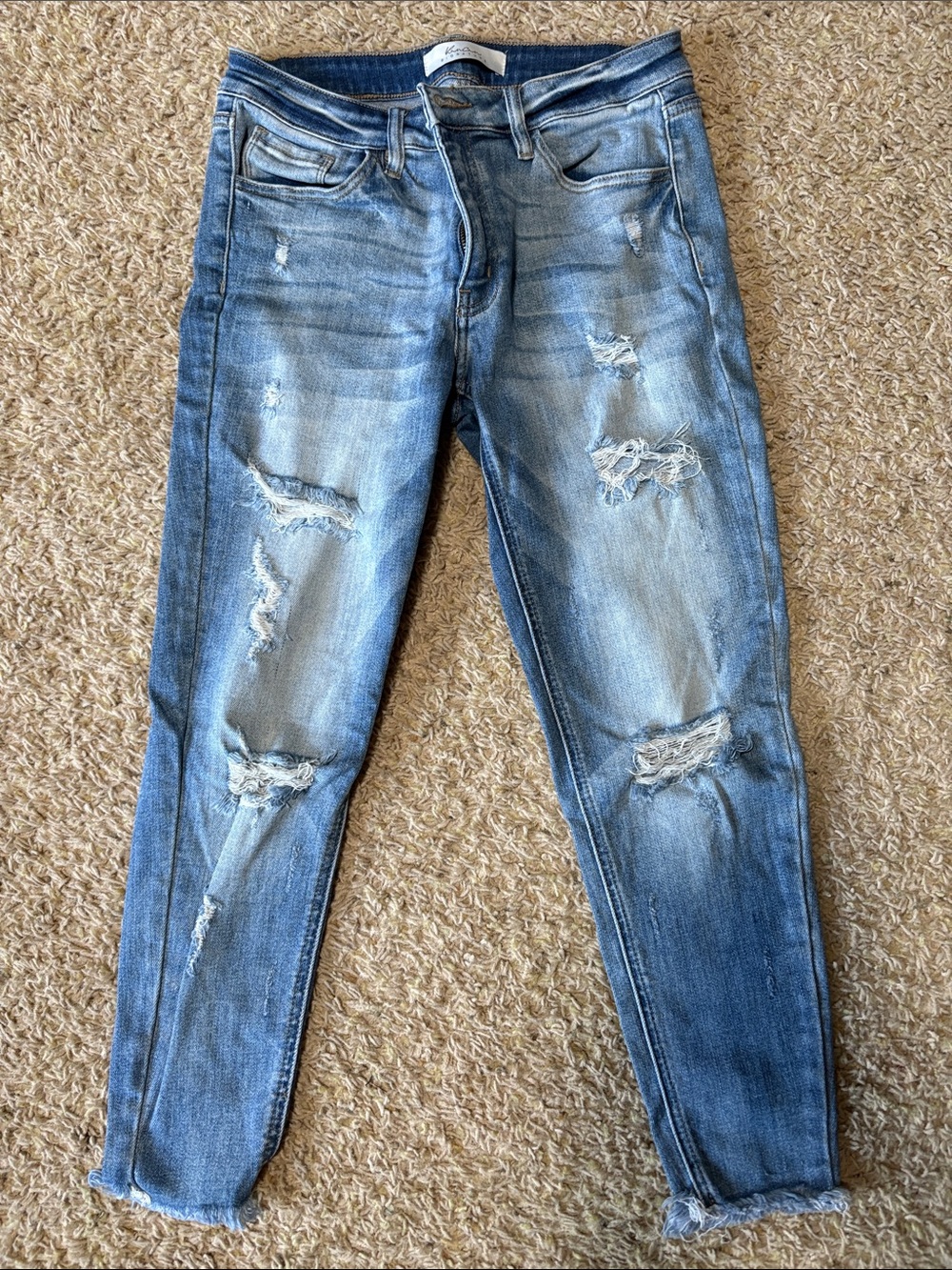 KanCan Distressed Light Blue Ankle Jeans